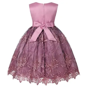 2020 Metų Vasaros Mergaitės Nėrinių Gėlių Vestuvių Tinklelio Suknelė Mergina Atostogų Princesė Dress Vaikų Drabužiai