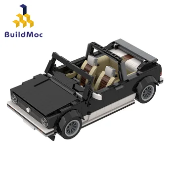 BuildMoc Kūrėjas Technic Mini Cabriolet Sporto Pilka Balta Juoda Blokai Super Automobilių Lenktynių Tinka Plytas, vaikams, žaislai, Dovanos berniukams
