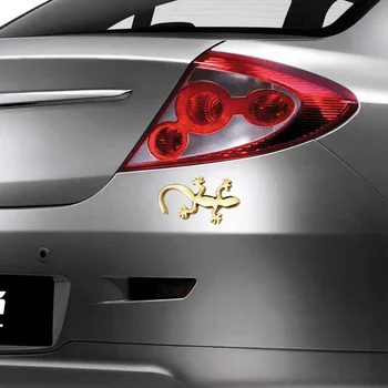 Volkrays 2 X Metalo Automobilių Lipdukas Priedai 3D Pasisekė Gecko Decal Dekoracija Mptorcycle Hyundai Mazda 