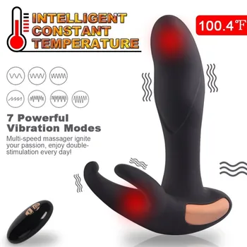 Naujas Nuotolinio Valdymo Prostatos Massager USB Įkrovimo Strapon Vyrams Analinis Vibratorius, Sekso Žaislai, Vyrų Šildymo Analiniai Kištukai Produktus