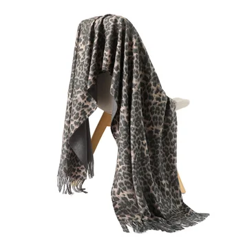 Prekės Dizaineris moterų skara 2019 žiemos kašmyro šalikai lady pashmina šaliai ir antklodės kaklo, galvos šiltas bandana Leopard Kietas