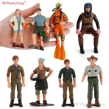 Žaismingas maišelį Sandplay Modeliavimas miniatiūrinės lėlės Žaislas pav Mažai žmonių figūrėlės Naras Ūkininkas Policininkas Kūrybos papuošalus HG10