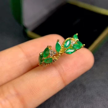 Mados Žalias smaragdas Brangakmenio Žiedas moterims, papuošalai sertifikuoti gamtos perlas namas akių stiliaus aukso spalva mergina dovanų šalis