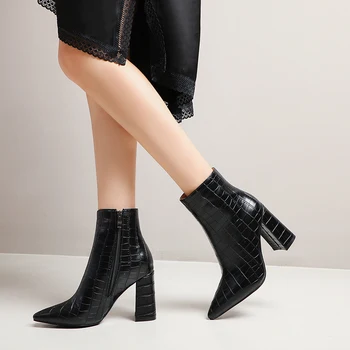 Ponios čiurnos batai seksualus Stori kulnai pažymėjo tne ponios žiemos batai moterims, batai juoda mėlyna ruda 2021 karšto pardavimo botas altas mujer