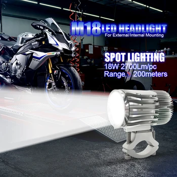 18W 2700Lm Motociklų LED Išorinis/Vidinis priekinis žibintas Vietoje Darbas Žibintai XHP70 Mikroschemą Moto, Automobiliai, Sunkvežimiai, Priešrūkinis Žibintas DRL Akiratyje