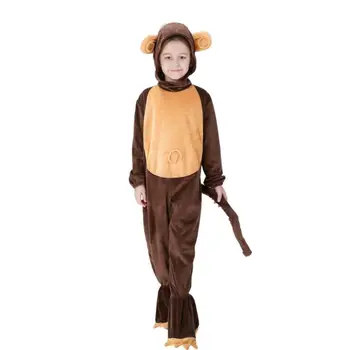 Gyvūnai, Beždžionės Kostiumu Suaugusiųjų Mergaitė vaikai Beždžionė Onesie Flanelė Moterų Anime Jumpsuit Nuslėpti Cosplay Onesies Halloween Carnival