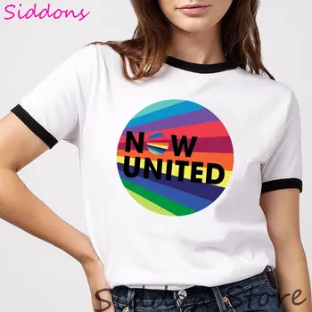 Dabar Jungtinės Logo t shirt Moterims, Drabužiai Vasaros Moterų marškinėliai Harajuku Estetinės Grafinis Tee Marškinėliai Femme trumpomis Rankovėmis Viršūnes Varpininkas