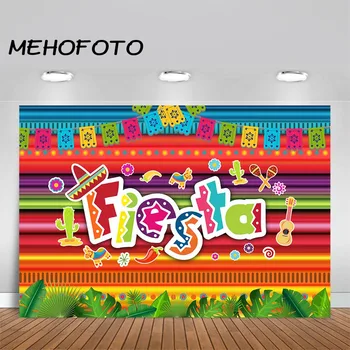 MEHOFOTO Meksikos Fiesta Fone Fiesta Tematikos Dress-up Fotografijos Fone Luau Atveju, Prekių Meksikos Gimtadienio Reklama