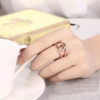 INALIS Rose Auksą, Padengtą Romantiška Tuščiaviduriai Iš Reguliuojamas Atidaryti Žiedai Moterims Geometrinis Paprastas Žiedas Šalies Moterų Mados Juvelyrika