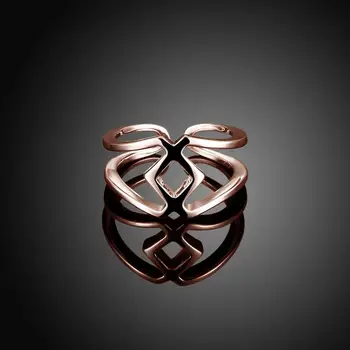 INALIS Rose Auksą, Padengtą Romantiška Tuščiaviduriai Iš Reguliuojamas Atidaryti Žiedai Moterims Geometrinis Paprastas Žiedas Šalies Moterų Mados Juvelyrika