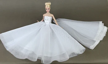 Balta Suknelė + Didelis Šydas / Vestuvės Vakare Gown Drabužiai, Apranga, Aksesuarai Xinyi Barbie Lėlės, Žaislai Vaikams