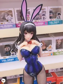Japonijos Anime KASUMIGAOKA Bunny Mergina Veiksmų skaičius, Bikini triušio ausis Utaha ver PVC 45cm modelis žaislų kolekciją sexy Bunny lėlės