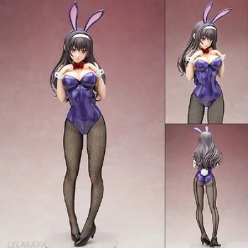 Japonijos Anime KASUMIGAOKA Bunny Mergina Veiksmų skaičius, Bikini triušio ausis Utaha ver PVC 45cm modelis žaislų kolekciją sexy Bunny lėlės