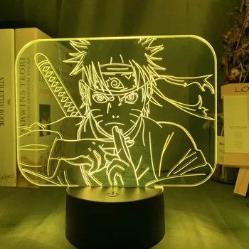 Anime Naruto 3D Statulėlės Akrilo Naktį Šviesos Vaikų Miegamasis Dekoro spalvotu LED naktinė lempa LED Touch Stalo Lempa Dovanos Vaikams