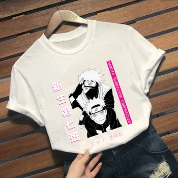 Anime Naruto Kaakshi Marškinėliai Moterims Drabužių Gotikos Marškinėlius Streetwear Spausdinti Prarasti Viršūnės Vasarą Black T-shirt