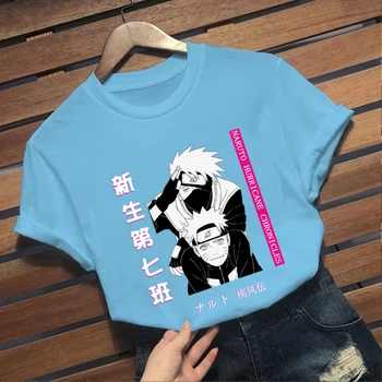 Anime Naruto Kaakshi Marškinėliai Moterims Drabužių Gotikos Marškinėlius Streetwear Spausdinti Prarasti Viršūnės Vasarą Black T-shirt