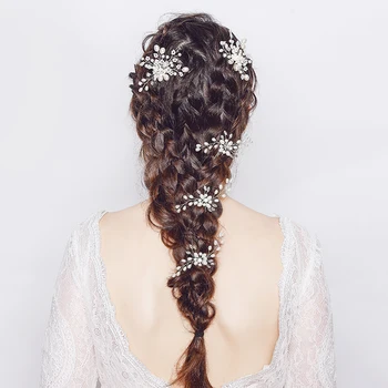 Miallo Mados Vario Viela, Rankų darbo Austrijos Kristalų, Perlų, plaukų segtukai Vestuvių Plaukų Aksesuarai Moterims Hairpieces Nuotakos Tiara