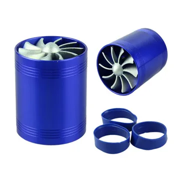 Automobilių Supercharger Double Blue Variklio Stipriklis Turbina Turbo Įkroviklis Oro Filtro Įsiurbimo Ventiliatoriaus Kuro Dujų Užsklanda Rinkinys, Automobilių Reikmenys