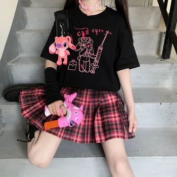 2020 Ms Hip-Hop Marškinėliai Streetwear Japonų Animacinių filmų Seksuali Mergina Marškinėlius Harajuku HipHop Negabaritinių marškinėliai Anime vatos Pagaliukai Tees