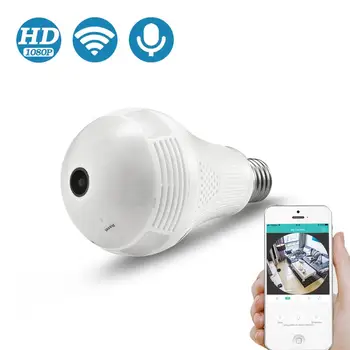 BESDER 960P Belaidžio Panoraminis IP Kamera 2/3MP 360 Laipsnių 3D VR Lemputės Šviesos FishEye WIFI Priežiūros CCTV Home Security Mini Cam