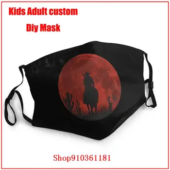 Raudonas Mėnulis Red Dead Redemption medžiaga veido kaukės, apsauginės sporto mondmasker Mondkapjes kaukės gemalų apsaugos suaugusiems