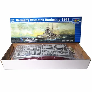 1:700 vokiečių karo laivas Bismarkas 1941 II Pasaulinio Karo Karo Plastiko Surinkti Elektros Žaislas Trimitininkas Modelis