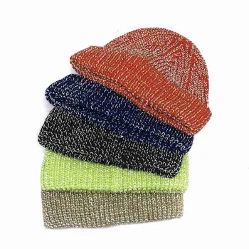 2020 Tendencija, Atspindinti Beanie Skrybėlių Čiuožėjas Slidinėjimo Gauruotas Megzti Žiemą Šiltas Vyrai Moterų Ponios Rudenį, Žiemą Šilta Kepurės