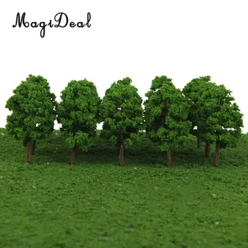 MagiDeal Modeliavimas 60Pcs 1/150 Masto Modelis Medžių Išdėstymas Traukinių Geležinkelio Diorama Kraštovaizdžio Peizažas už Namus, Sodo Parko Dekoro