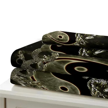 HELENGILI 3D Patalynės Komplektas Yin Yang Spausdinti Antklode Padengti Nustatyti Patalyne su Užvalkalas Lova Nustatyti Namų Tekstilės #YY22