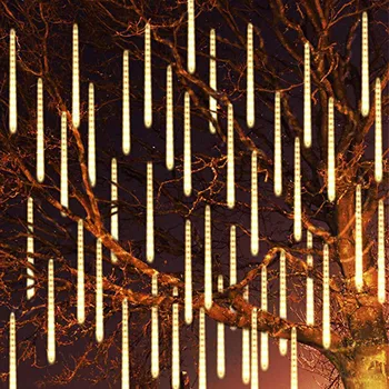 Thrisdar Atnaujinti Lietus, Šviesos 30/50CM 8 Vamzdžiai Vandeniui Meteoras Dušas Lietaus LED String Žibintai Atostogų Kalėdų Eglutė