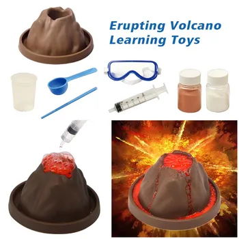 Fizinio Vaikai Eksperimentą Chemijos Švietimo Juokinga Vystymosi Atradimas Tiriant Mokslo Rinkinį Išsiverždavo Vulkanas Mokymosi Žaislai