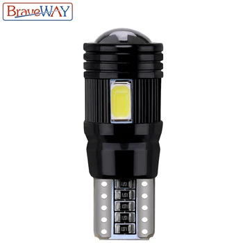 BraveWay 10vnt T10 LED Lemputė Canbus Klaidų 5730 6SMD W5W Lempa Auto Interjero Patvirtinimo Stovėjimo Šviesos Automobilio Stilius 194 168 12V