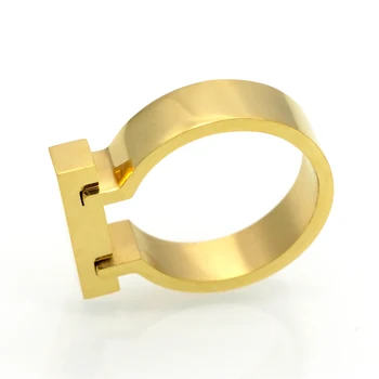 BAOLAISI Klasika Nerūdijančio Plieno Papuošalai Pasagos Plokščių Pakabinimo Prekės Žiedo Punk Piršto Meilės Žiedas Aukso Spalvos Žiedų Moterims
