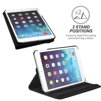 PU Odos Atveju iPad 2 3 4 360 Laipsnių kampu Besisukančio Dangtelio Apple iPad 2 3 4 Smart Tablet Stand Turėtojas Atvejais A1397 A1416 A1430