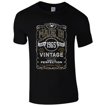 Pagamintas 1965 metais T-Shirt Gimė 53 Metų Gimtadienį Amžiaus Metu Derliaus Juokinga Mens Dovana Cool Atsitiktinis pasididžiavimas marškinėlius vyrų Unisex Naujas Mados