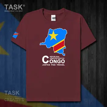 Kongo COD Kinšasoje vyriški T-shirt Naujas Top marškinėliai trumpomis Rankovėmis Drabužius Palaidinukė Šalies Žemėlapį Vasaros Mados Jersey Sporto 50