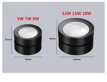 Raundas 90° Lankstymo Embedded COB LED Šviestuvai 5W/7W/12W15W18WLED Lubų apšvietimas Fone Tapybos Šviestuvai, Patalpų Apšvietimas
