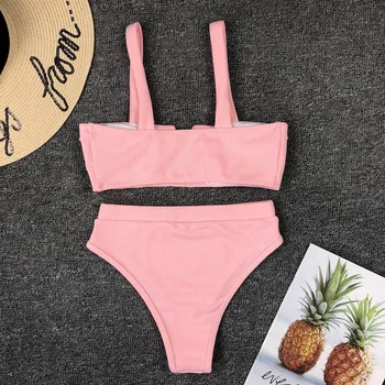 Seksualus Giliai V-kaklo, Bikini, Naujos Moterų Bikini Push Up maudymosi kostiumėlį Moterų maudymosi Kostiumėliai, Brazilijos Bikini Komplektas Aukšto Juosmens Maudymosi Kostiumai Biquini