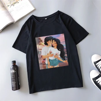2019 naujas vasaros T-shirt įdomus, juokingas spausdinti Harajuku mados atsitiktinis ins princesė prarasti gatvės O-kaklo moterų marškinėliai topai
