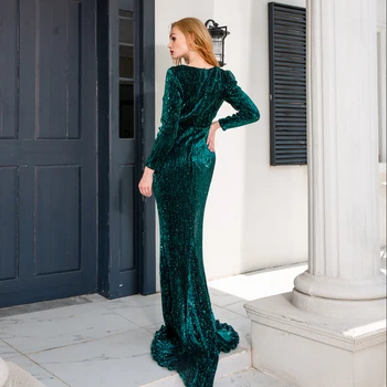 Visą Rankovėmis blizgučiais Vakare Šalis Suknelė Ruožas Grindų Ilgis Elegantiškas Maxi Suknelė Kvadratinių Kaklo