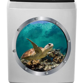 Sea Turtle Grindų Lipdukas Ocean World 3D Sienų Lipdukai, Lipdukai, Dekoras, Tapetai skalbimo Miegamasis Kambarys Namas Namo Sienų Apdaila