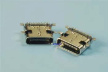 100vnt USB 3.1 C Tipo Jungtis 16 Pin Talpykla stačiu Kampu SMT Moterų Lizdas Paviršinio montavimo ekonomiškas 5 Amperai Vbus