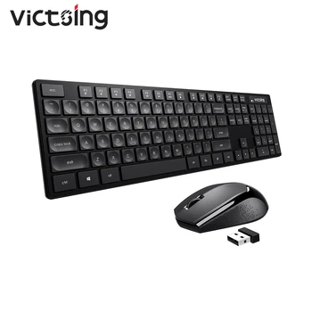 VicTsing PC190 Bevielis Klaviatūros Ir Pelės Rinkinys-Ultra plonas ispanijos Klaviatūros 104 Keycaps, Ergonomiškas Kompiuterio Pelės 1600DPI PC