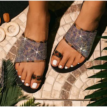 Batai Moterims, Butai, Šlepetės Vasaros Atsitiktinis Mados Ponios Naujas Bling Merginos Kristalų Clip Top Sandalai Moteriška Blizgučiai Paplūdimio Flip Flop