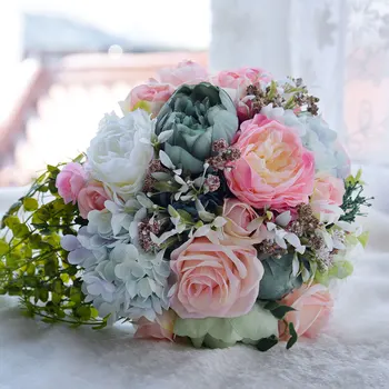 Kyunovia Gražus Vestuvių Puokštė Gėlės Šalies Puokštė Bridesmaid, Puokštės, Rožės Hydrangea Nuotakos Puokštė 2 Stilius GC37
