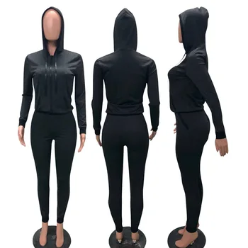 Mados Moterų Tracksuit Nustatyti Moterų 2VNT Komplektus Gobtuvu Hoodies+Kelnės Kostiumas Streetwear Bodycon Moterims Dviejų dalių Rinkiniai