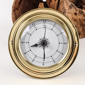 2021 Naujas 4pcs/set Termometras su Drėgmėmačiu Barometras Žiūrėti Laikrodis Vario Apvalkalas, Cirkonio Jūrų Oras Stotis 4 Colių
