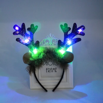 Kalėdų Vakarėlį LED Ragų, Lankelis Žėrintis Tika Lankelis LED Tika Plaukų Juosta Kalėdų Plaukų Aksesuarai Kalėdos Prekių #30