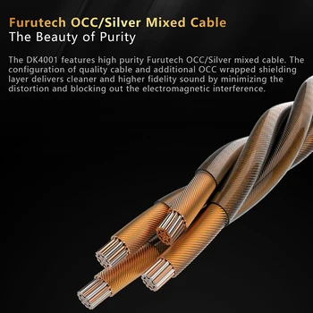 DUNU KILNUS Originalių Ausinių Kabelį DK4001 Furutech OCC Sidabro sumaišyti viela su 4 Greito Perjungimo Jungtys MMCX/0.78 MM