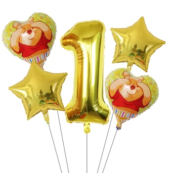 5vnt Mikė princesė Padengti Folija Balionai Laiminga 1 2 3 4 5 6 metų gimtadienio dekoracijas, kad poohs oro balioną Vaikų klasikinis žaislai